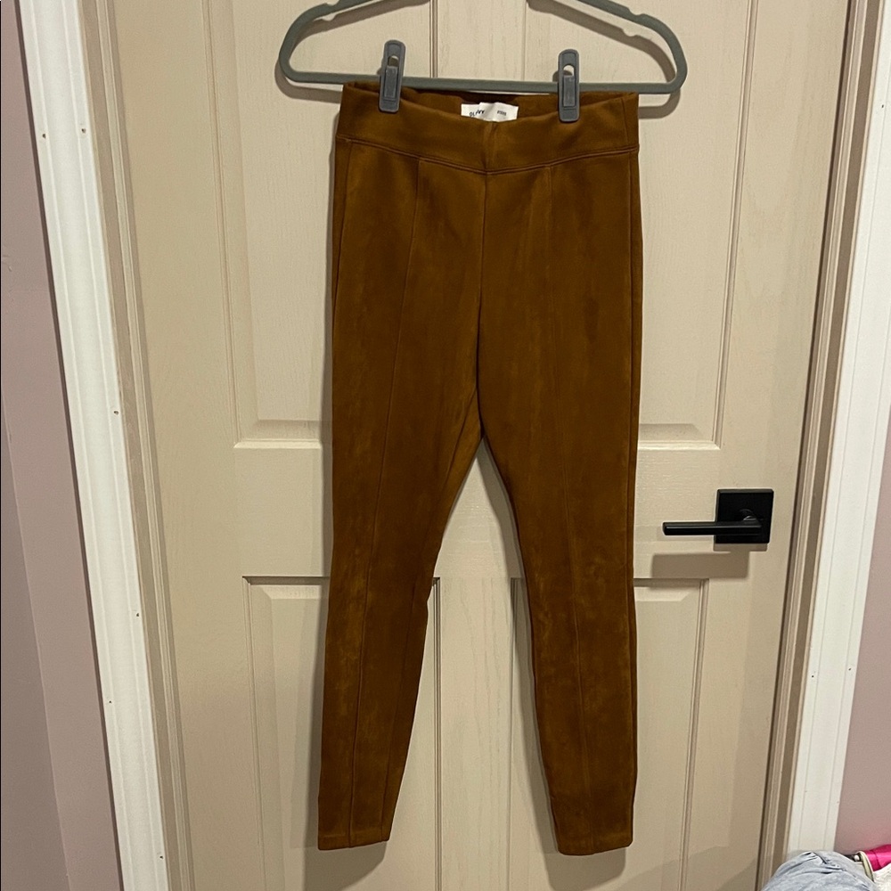Tan suede legging pant